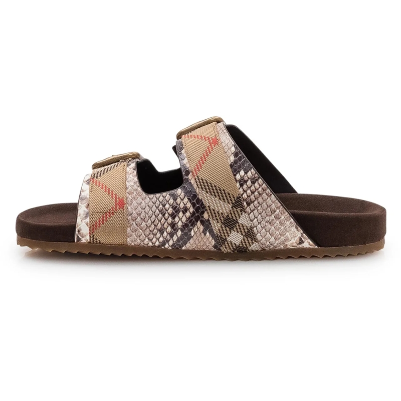 Burberry Slides Sandali Urchin con Doppia Fibbie e Stampa braun(Image 4)