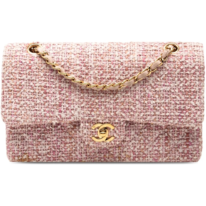Chanel Schultertasche Medium Classic Tweed Double Flap rose