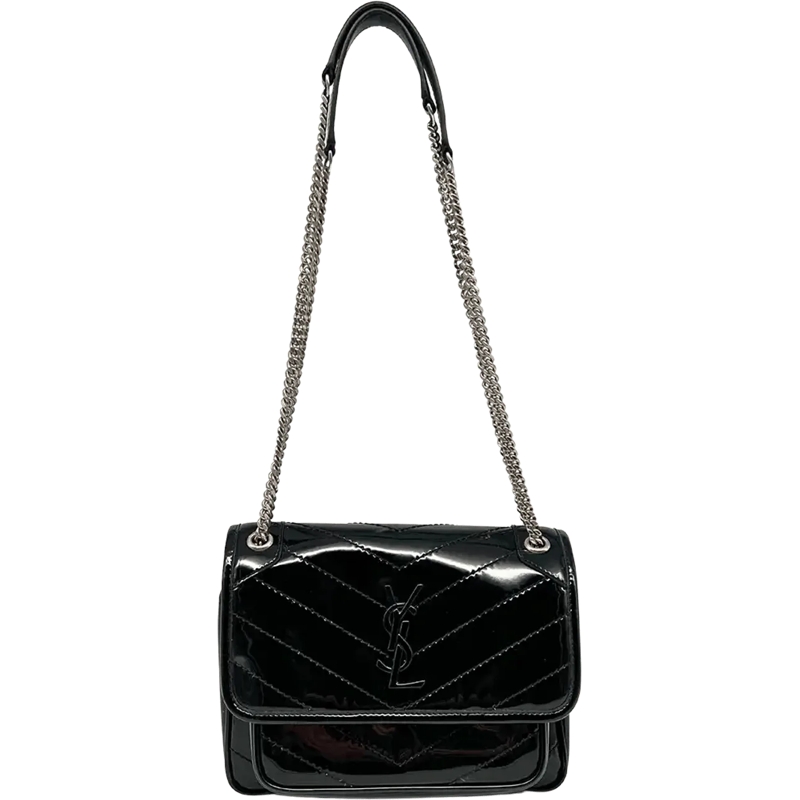 Saint Laurent Schultertasche Saint Laurent Niki Baby shoulder bag in black pate schwarz