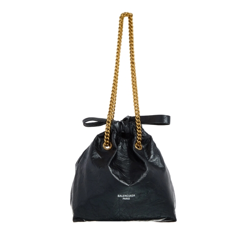 Balenciaga Bucket Bag Crush Tote Small Black