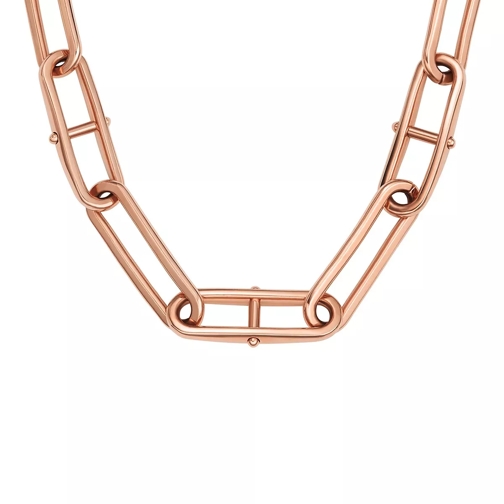 Fossil Heritage D-Link Rose Gold-Tone Stainless Steel Cha Rose Gold Kort halsband