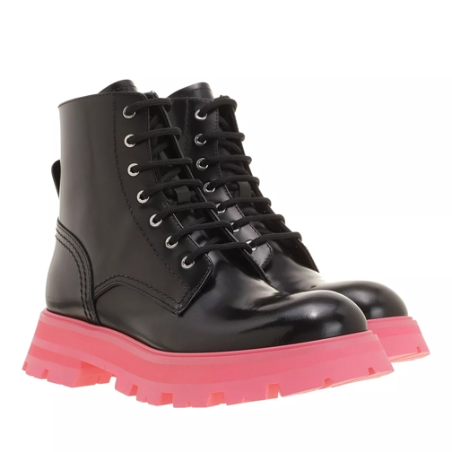 Alexander McQueen Boots Black Coral Lace up Boots