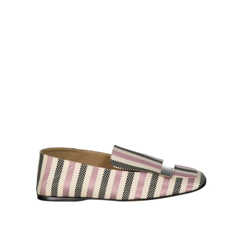 sergio rossi Ballerines Jacquard Loafers With Square Toe And Striped Patte Multicolor