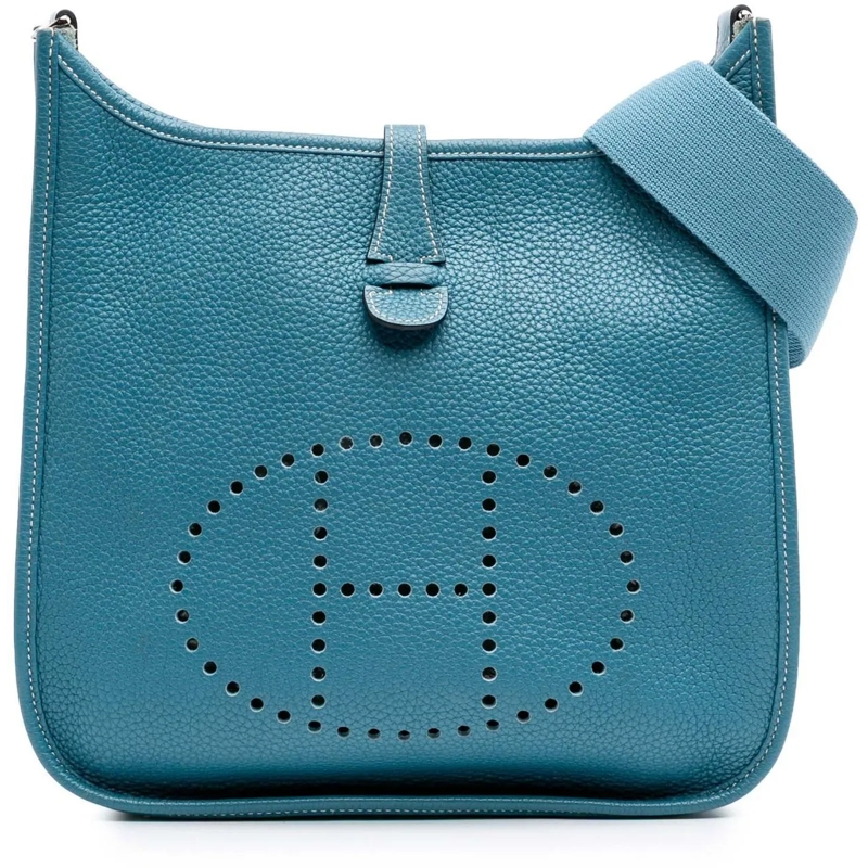 Hermès Schultertasche Clemence Evelyne III 29 blau