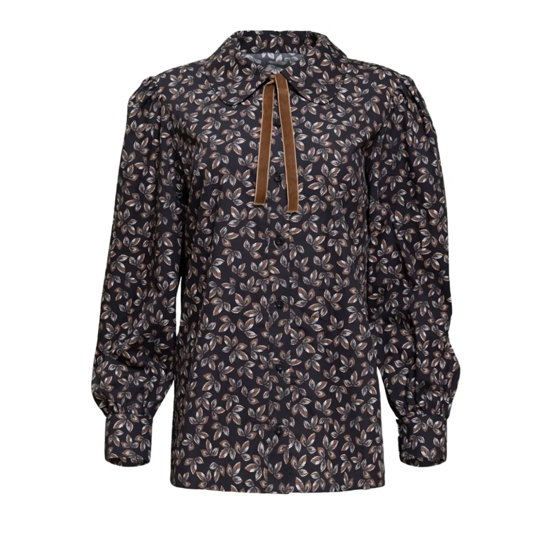 Helene Galwas Bluse Langarm Bluse HAIS dunkel-blau