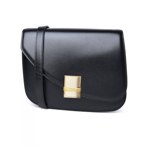 Salvatore Ferragamo Black Pomellato Calf Leather Bag Black Schoudertas