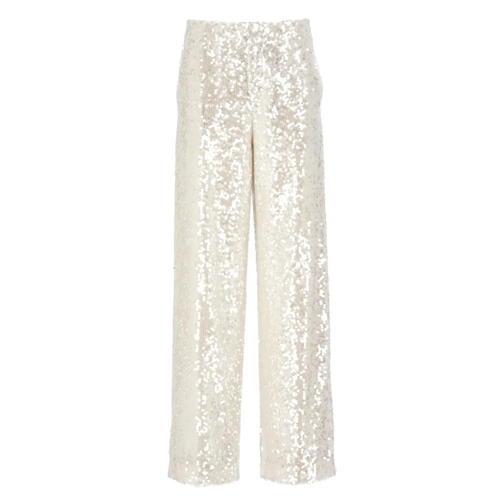 Philosophy Di Lorenzo Serafini  Ivory Trousers With Paillettes Neutrals