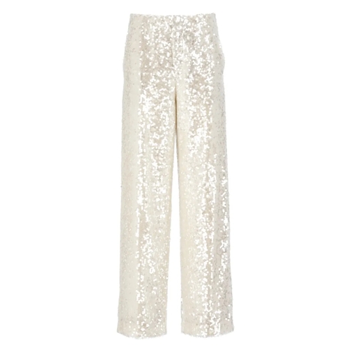 Philosophy Di Lorenzo Serafini  Ivory Trousers With Paillettes Neutrals