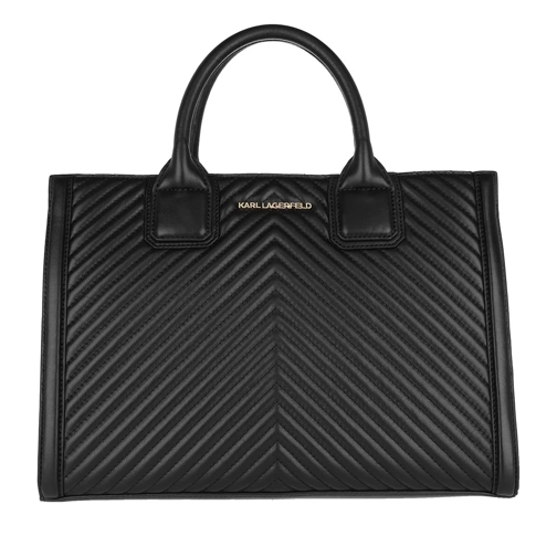 Karl Lagerfeld Klassik Quilted Top Handle Bag Black/Gold Tote