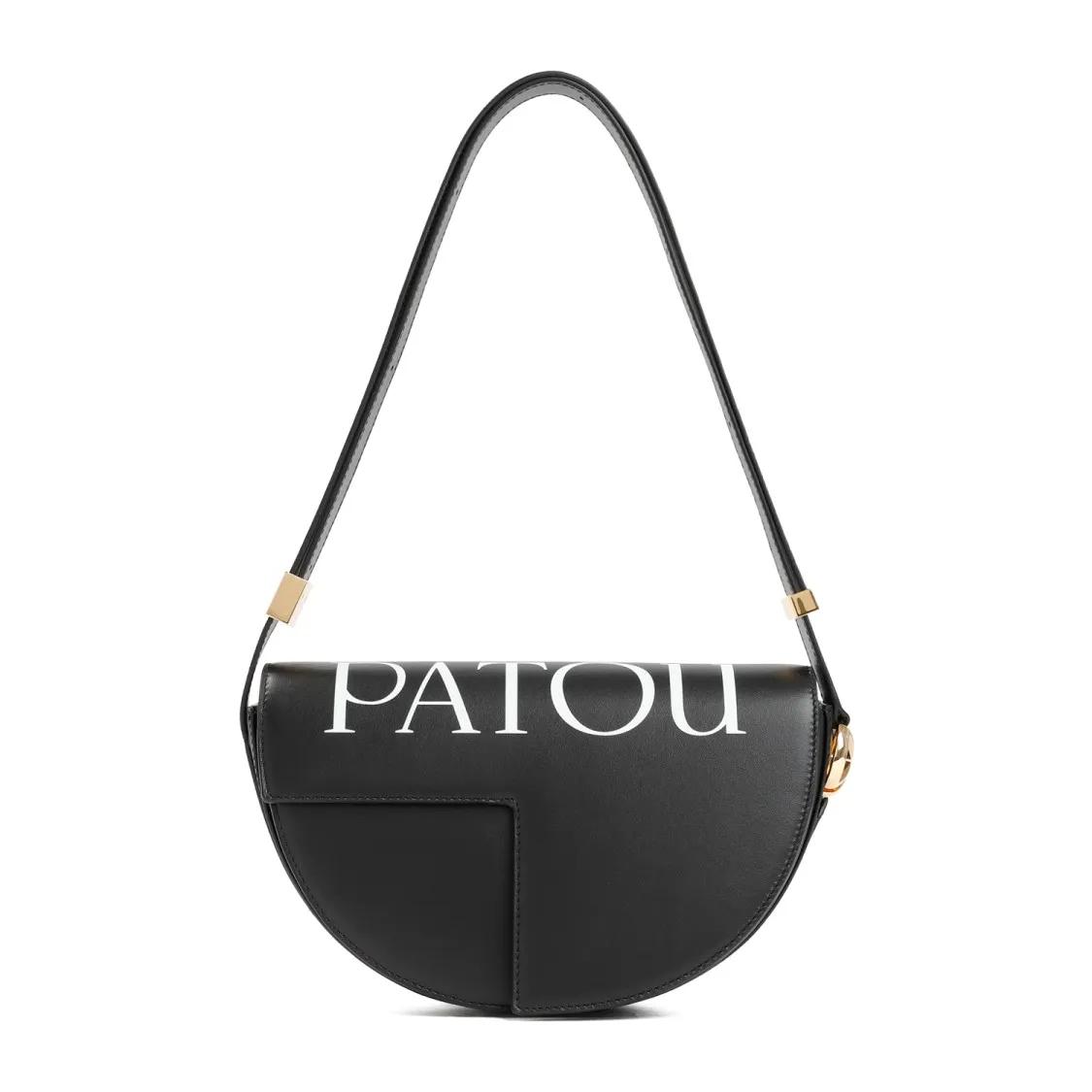 Patou Shopper - Black Leather Shoulder Bag - Gr. unisize - in Schwarz - für Damen