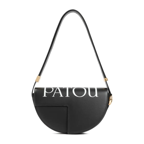 Patou Black Leather Shoulder Bag Black Borsa a tracolla