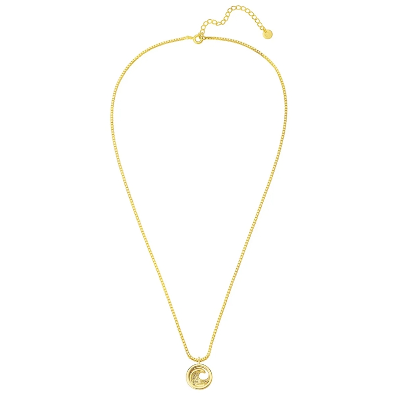 Glanzstücke München Mittellange Halskette Sterling Silber Halskette Welle gold(Image 2)