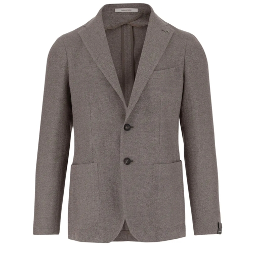 Tagliatore Blazer Silk And Wool Single-Breasted Jacket Grey