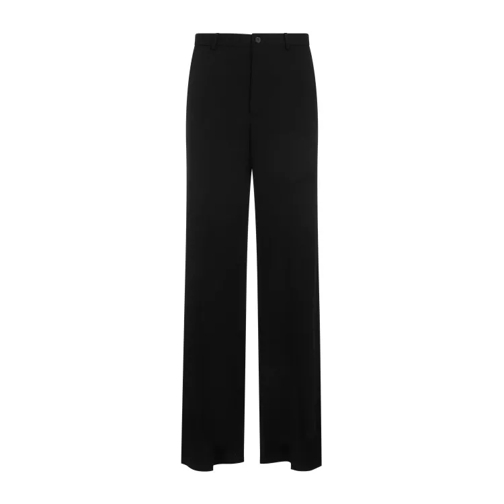 Balenciaga Regular Fit Black Wool Pants Black 