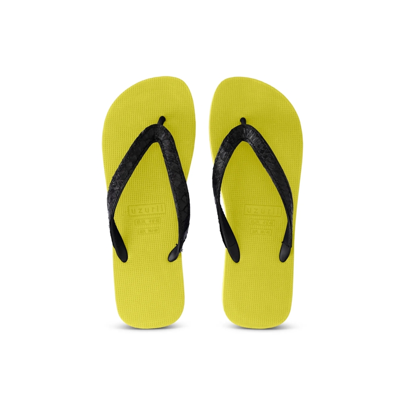 UZURII Flip Flops Zehentrenner Python Black hell-grün
