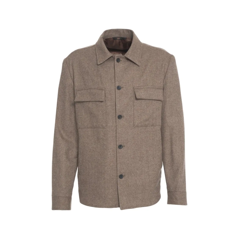 Briglia  Overshirt In Lana 'John' Brown