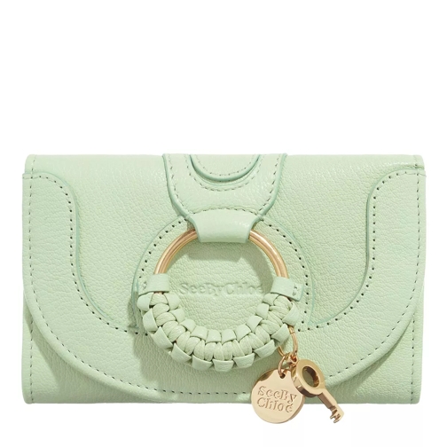 See By Chloé Hana Wallet Leather Pastel Green Tri-Fold Portemonnee