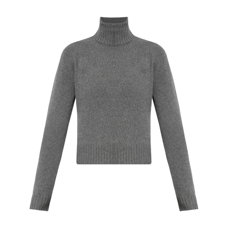 AMI Paris Pull à col roulé High Neck Cashmere Blend Sweater Grey