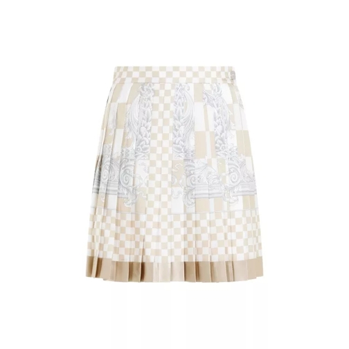 Versace Damier Print Skirt Neutrals 