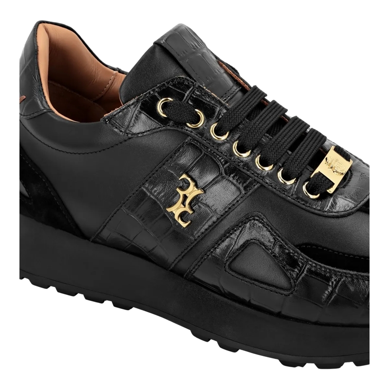 BILLIONAIRE Low-Top-Sneaker Läufer &Amp Crocco Geprägt schwarz(Image 5)