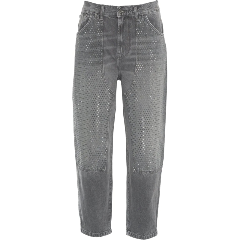 LIU JO Slim-Fit-Jeans Jeans with rhinestones grau