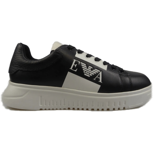 Emporio Armani Low-Top Sneaker Sneakers in pelle bicolore schwarz