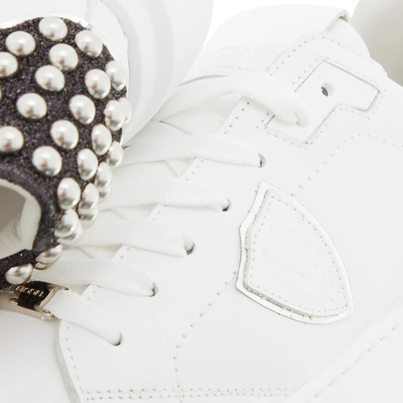 Philippe Model Low-Top-Sneaker Tres Temple Low Woman Veau Goujons_Noir Noir(Image 4)