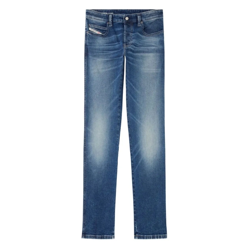 Diesel Jeans Classic Straight-Leg Jeans With Medium Blue Wash Blue