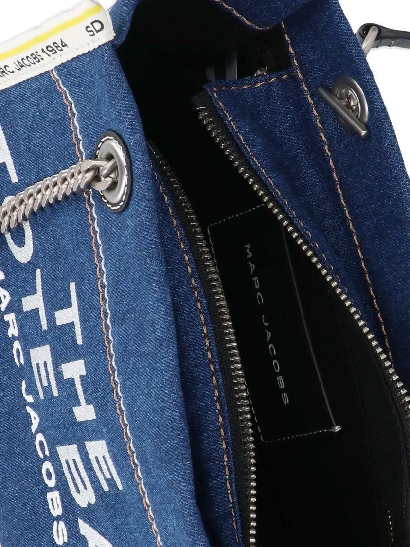 Marc Jacobs Shoppers & Totes Small Tote Bag "The Denim Chain" – Blue in blauw