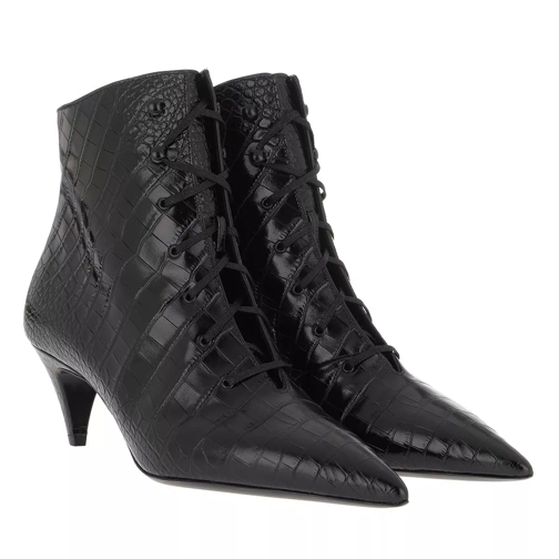 Saint Laurent Kiki Ankle Boots Leather Black Stiefelette