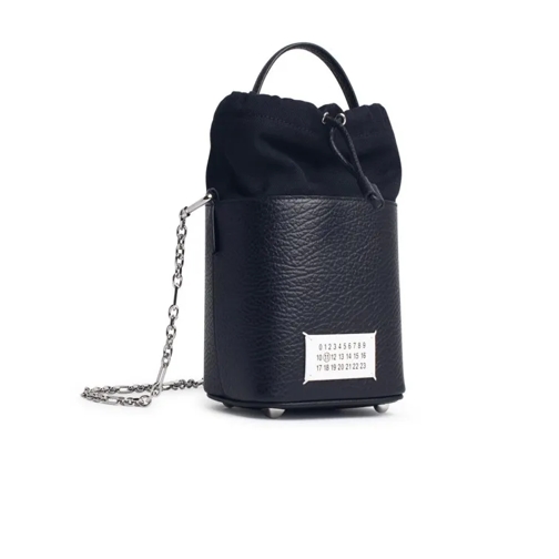 Maison Margiela 5Ac Black Leather Bag Black Bucket Bag