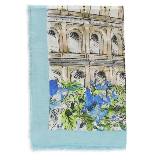 Faliero Sarti Light Blue Cotton Blend Scarf Blue 