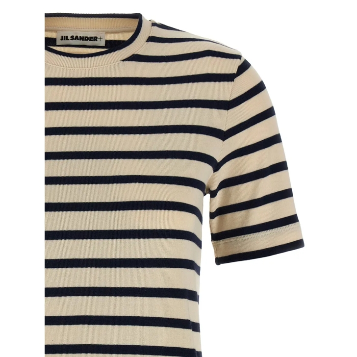 Tシャツ・カットソー Jil Sander Heavy Cotton Jersey Striped T-Shirt Jil Sander Heavy Cotton Jersey Striped T-Shirt Neutrals | T