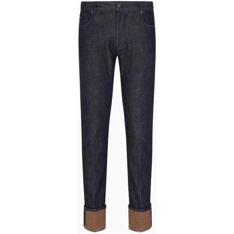 Emporio Armani Jeans à jambe droite Trousers Denim blau