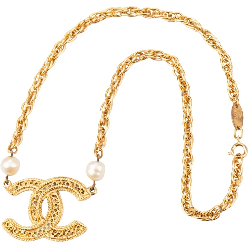 Chanel Collier moyen Chanel Golden Pearls Coco Collier mehrfarbig