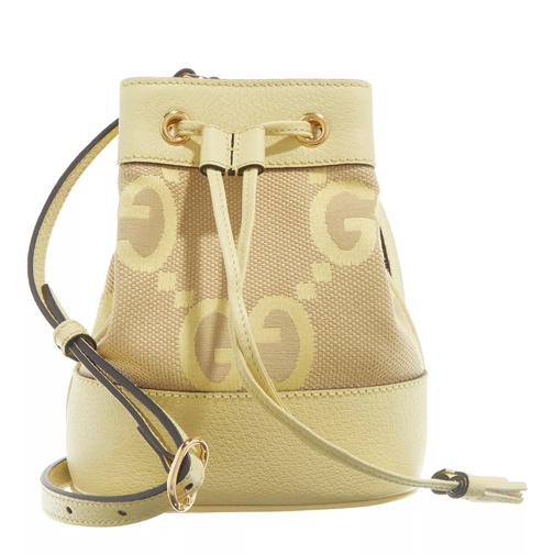 Gucci Ophidia Jumbo GG Mini Bucket Bag Banana Yellow Bucket Bag