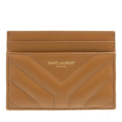 Saint Laurent Joan Card Case Quilted Leather Natural Kartenhalter