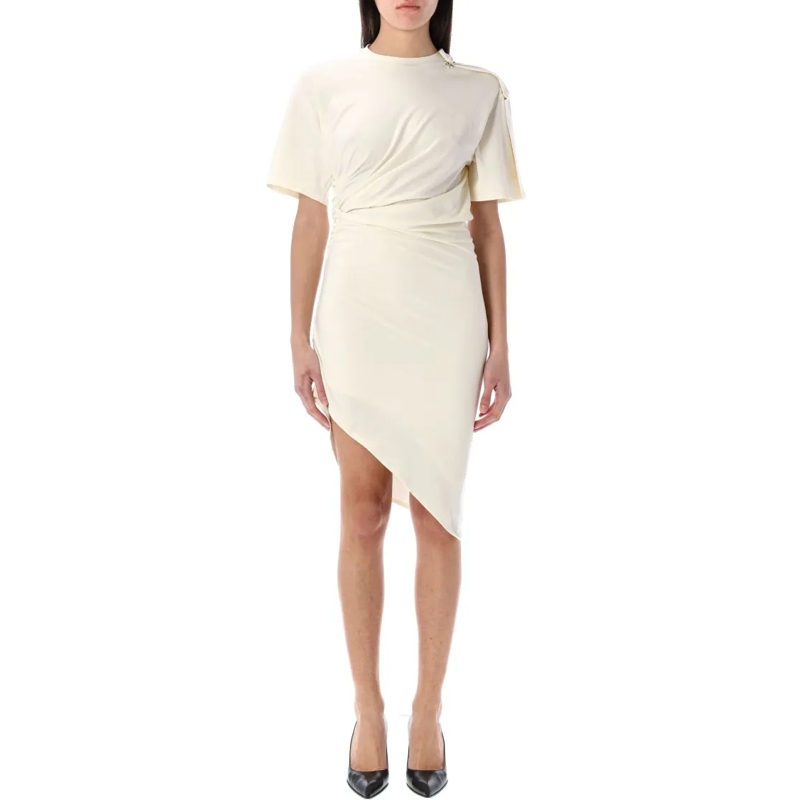Mugler Minikleid Draped Pierced Day Dress Neutrals