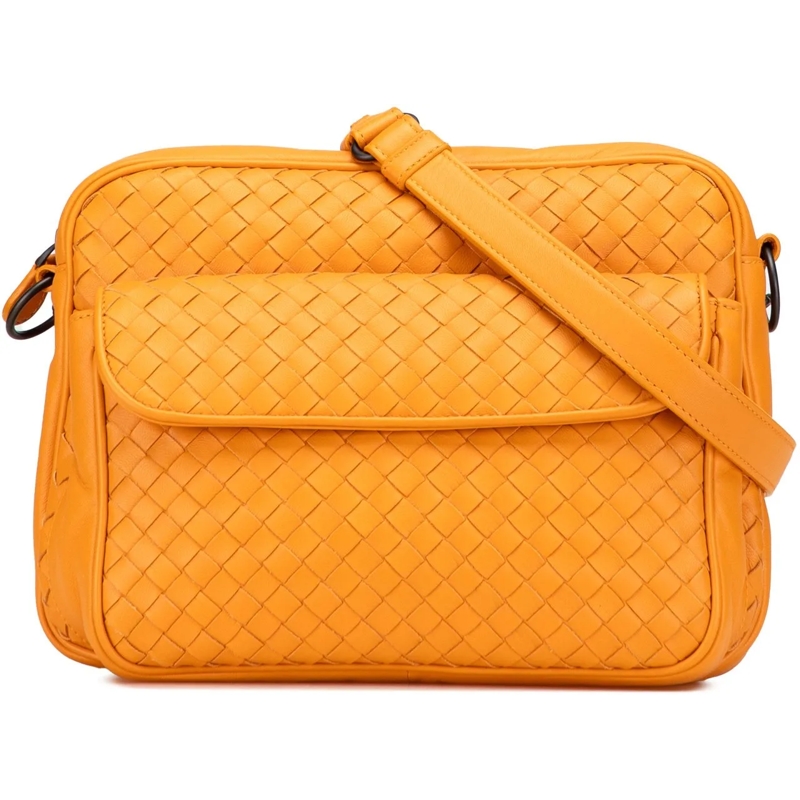 Bottega Veneta Schultertasche Nappa Intrecciato Front Pocket Messenger Bag gelb