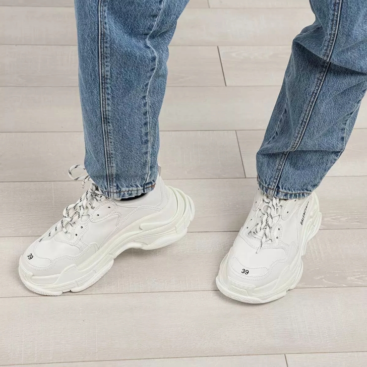 Triple s hotsell white on feet