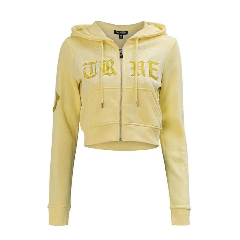 True Religion  - Zip-Hoodie- Verkürzte Form- Figurbetont- Gest blau