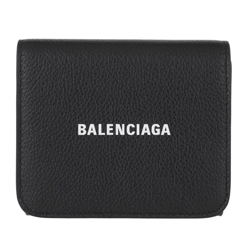 Balenciaga Wallet Leather Black/White Tri-Fold Wallet