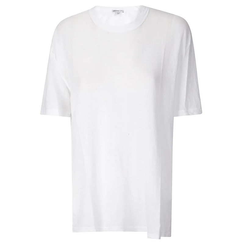 James Perse T-shirt Crepe Jersey Oversized S/S Crew T-Shirt White