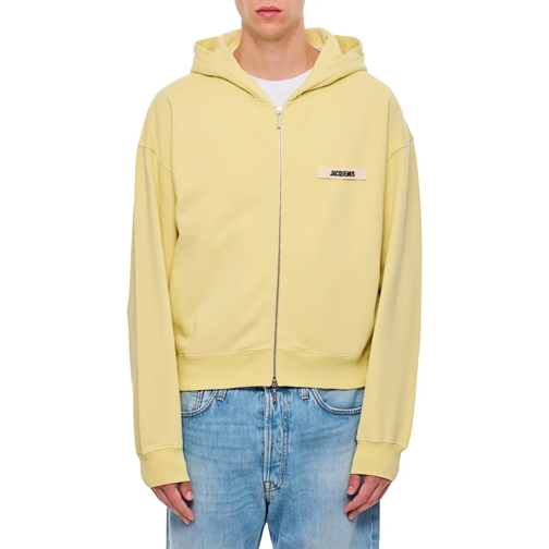 Jacquemus Le Hoodie Zip Yellow Huvtröja