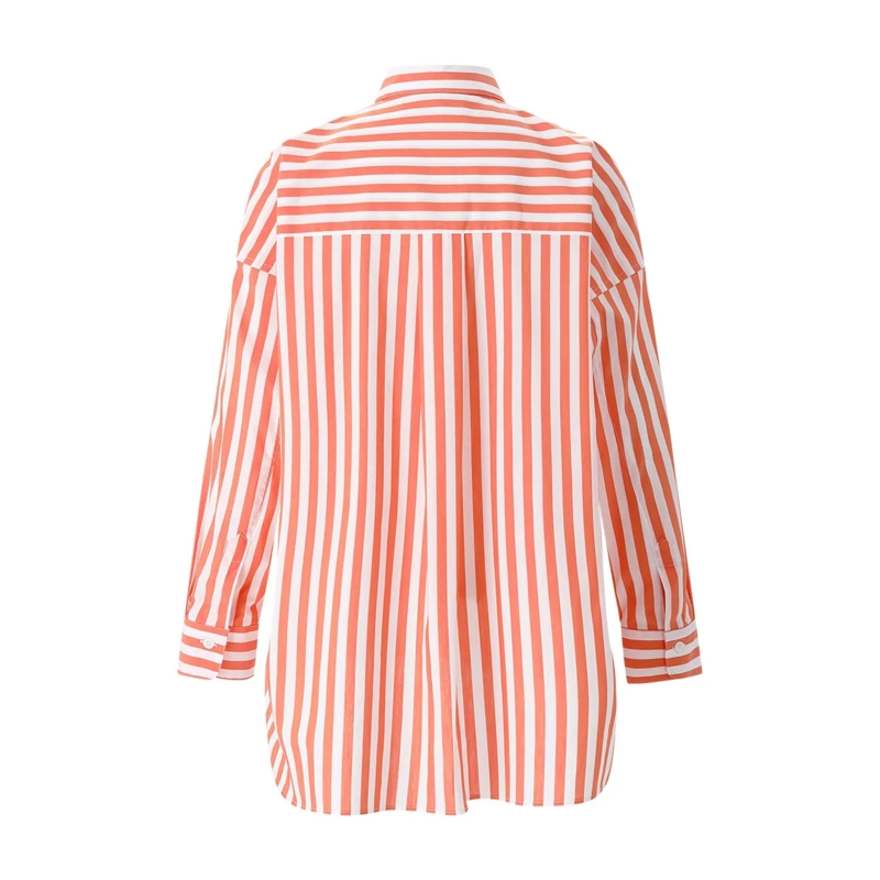 CALIBAN Bluse Gestreifte Hemdbluse orange(Image 2)