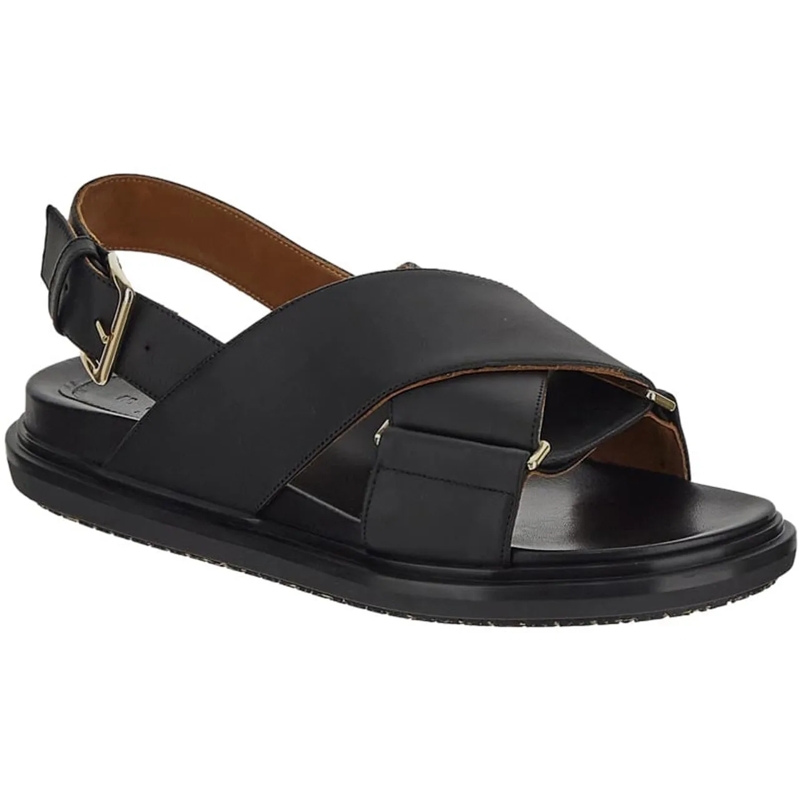 Marni Slides Fb Criscross Sandal Black(Image 4)