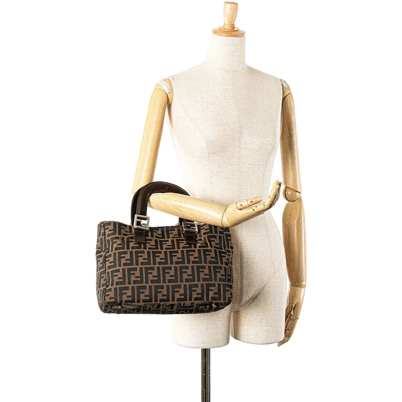 Fendi Shopper Small Zucca Canvas Twins Tote braun