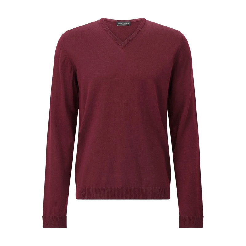 Roberto Collina T-Shirt Strickpullover mit V-Ausschnitt schwarz(Image 4)