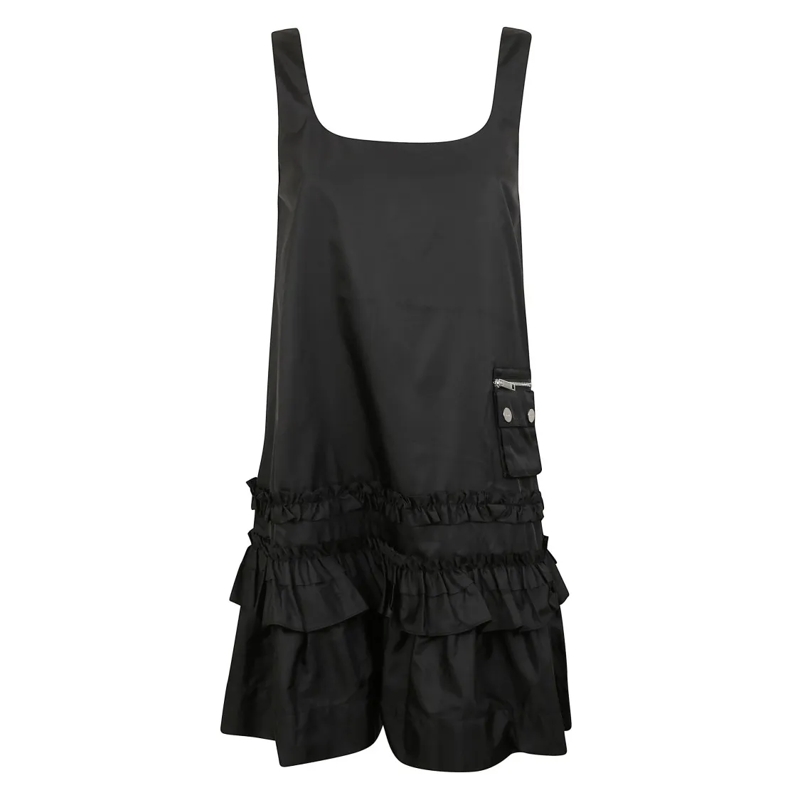 GANNI Minikleid Ruffled Mini Dress Black