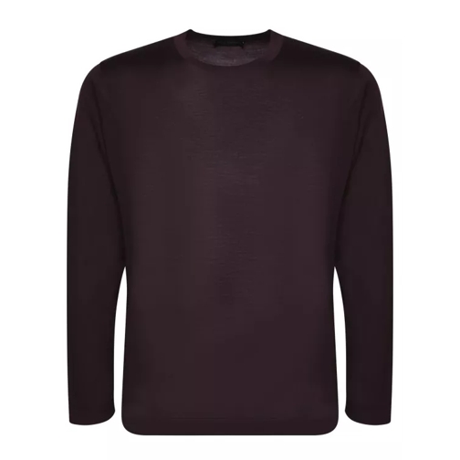 Dell'oglio Bordeaux Wool T-Shirt Burgundy 